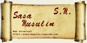 Saša Musulin vizit kartica